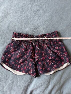 Old Navy Navy Floral Athletic Shorts with Pink Print
